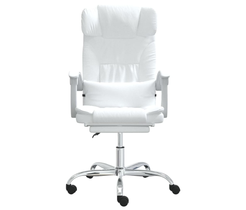 Silla de oficina reclinable cuero sintético blanco