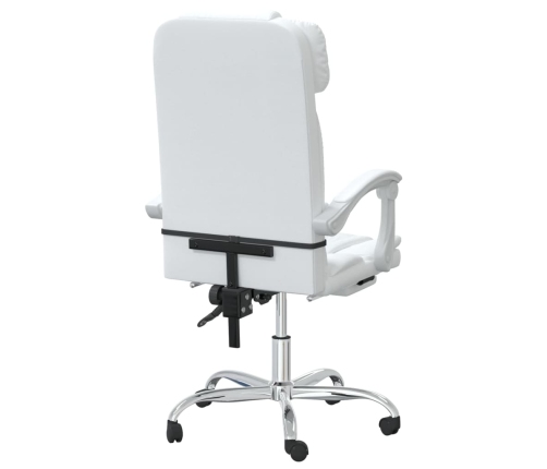 Silla de oficina reclinable cuero sintético blanco