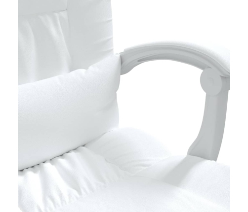 Silla de oficina reclinable cuero sintético blanco