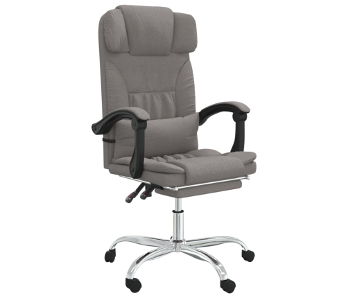 Silla de oficina reclinable con masaje tela gris taupé