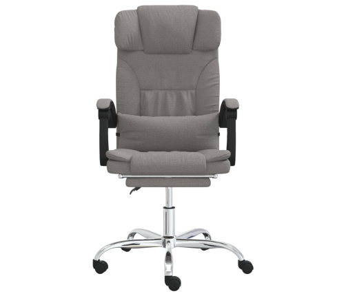 Silla de oficina reclinable con masaje tela gris taupé