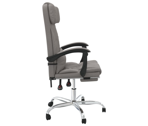 Silla de oficina reclinable con masaje tela gris taupé