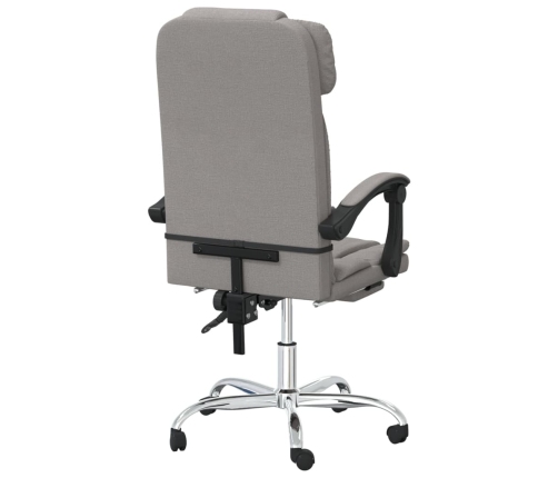 Silla de oficina reclinable con masaje tela gris taupé