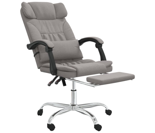 Silla de oficina reclinable con masaje tela gris taupé