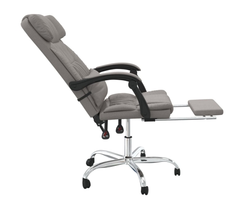 Silla de oficina reclinable con masaje tela gris taupé