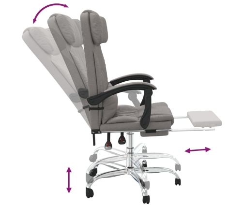 Silla de oficina reclinable con masaje tela gris taupé