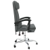 Silla de oficina reclinable con masaje de tela gris oscuro