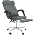 Silla de oficina reclinable con masaje de tela gris oscuro