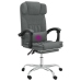 Silla de oficina reclinable con masaje de tela gris oscuro