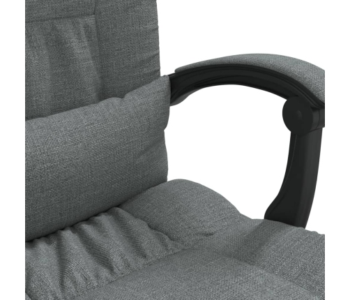 Silla de oficina reclinable con masaje de tela gris oscuro