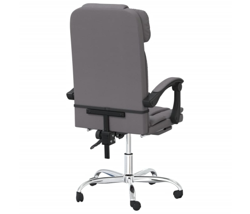 Silla de oficina reclinable masaje cuero sintético gris