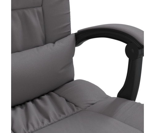 Silla de oficina reclinable masaje cuero sintético gris