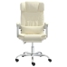 Silla de oficina reclinable masaje cuero sintético color crema