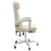 Silla de oficina reclinable masaje cuero sintético color crema