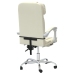 Silla de oficina reclinable masaje cuero sintético color crema