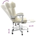 Silla de oficina reclinable masaje cuero sintético color crema