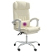 Silla de oficina reclinable masaje cuero sintético color crema