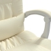 Silla de oficina reclinable masaje cuero sintético color crema