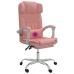 Silla de oficina reclinable masaje cuero sintético rosa