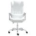 Silla de oficina reclinable masaje cuero sintético blanco