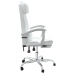 Silla de oficina reclinable masaje cuero sintético blanco