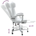 Silla de oficina reclinable masaje cuero sintético blanco