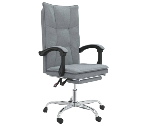 Silla de oficina reclinable de tela gris claro