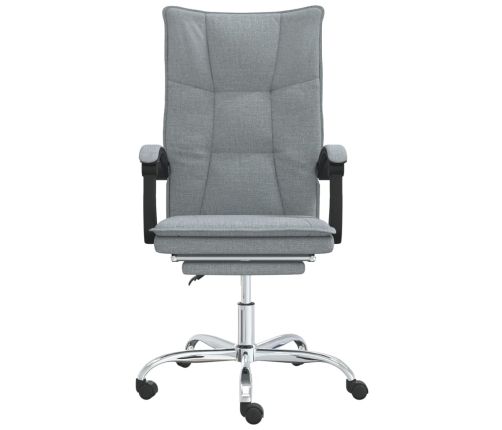 Silla de oficina reclinable de tela gris claro