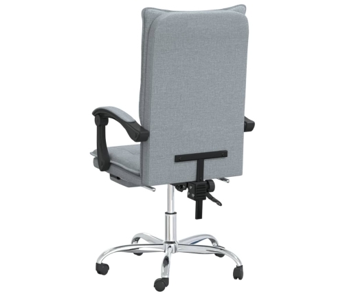 Silla de oficina reclinable de tela gris claro