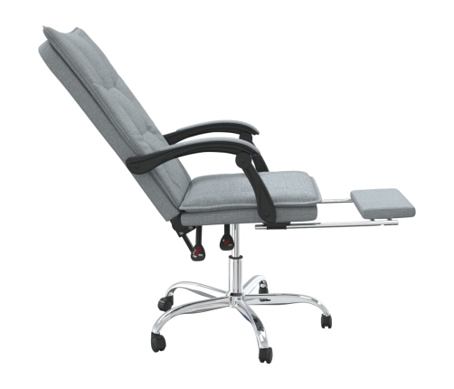 Silla de oficina reclinable de tela gris claro