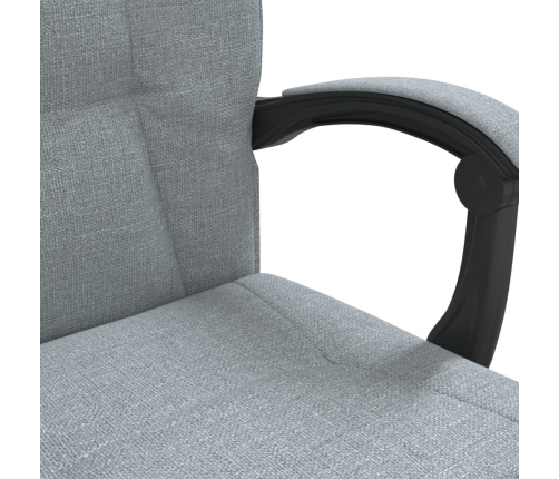 Silla de oficina reclinable de tela gris claro