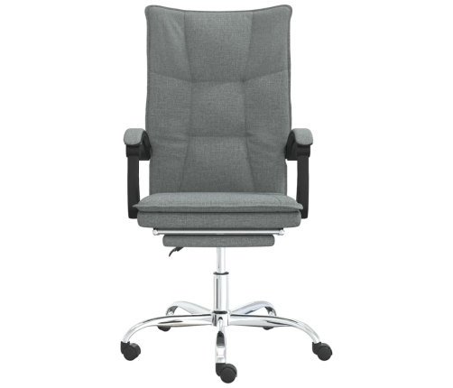 Silla de oficina reclinable de tela gris oscuro