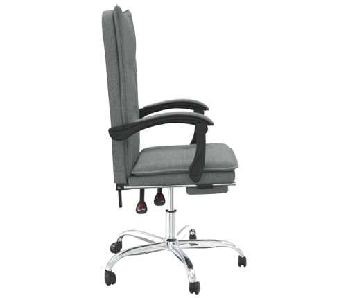 Silla de oficina reclinable de tela gris oscuro