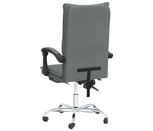 Silla de oficina reclinable de tela gris oscuro