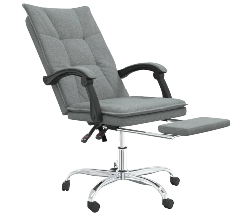 Silla de oficina reclinable de tela gris oscuro