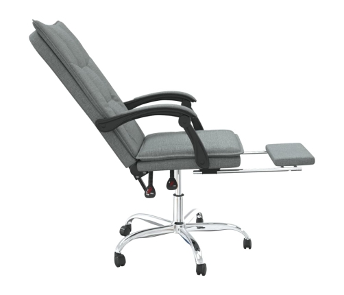 Silla de oficina reclinable de tela gris oscuro