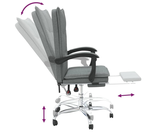 Silla de oficina reclinable de tela gris oscuro