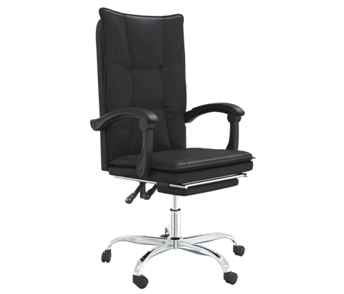 Silla de oficina reclinable cuero sintético negro