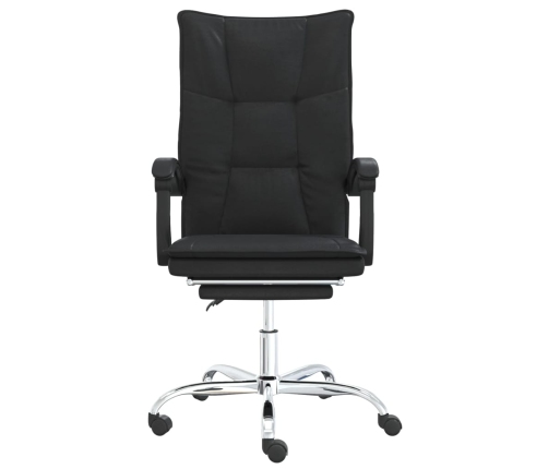 Silla de oficina reclinable cuero sintético negro