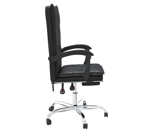 Silla de oficina reclinable cuero sintético negro