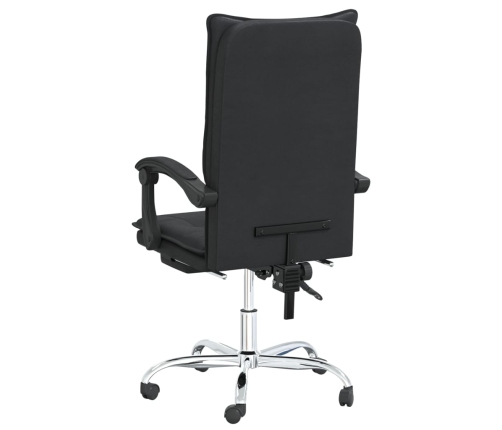 Silla de oficina reclinable cuero sintético negro