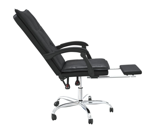 Silla de oficina reclinable cuero sintético negro