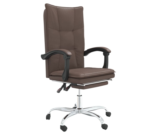 Silla de oficina reclinable cuero sintético marrón