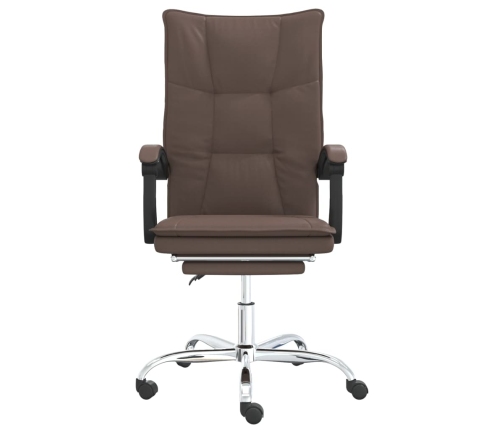 Silla de oficina reclinable cuero sintético marrón