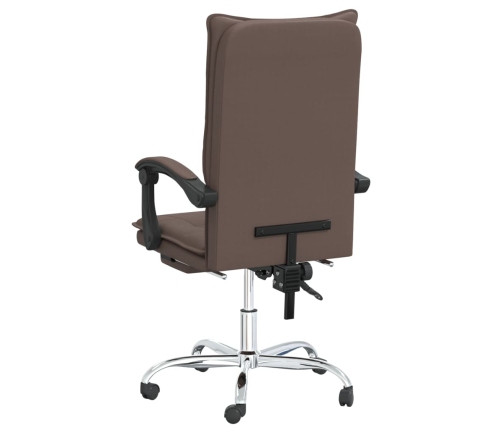 Silla de oficina reclinable cuero sintético marrón