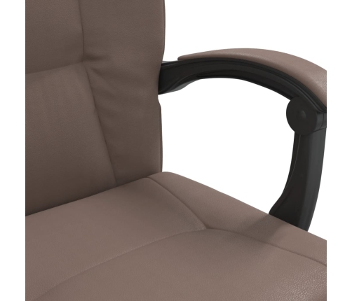 Silla de oficina reclinable cuero sintético marrón