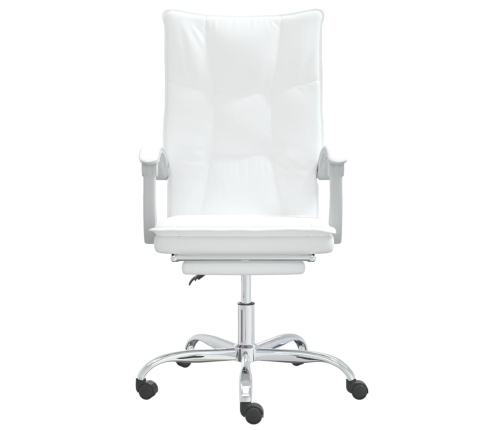 Silla de oficina reclinable cuero sintético blanco