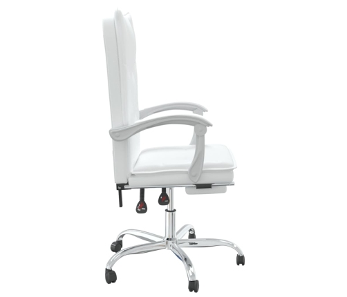 Silla de oficina reclinable cuero sintético blanco