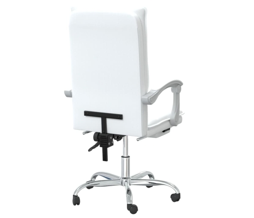 Silla de oficina reclinable cuero sintético blanco