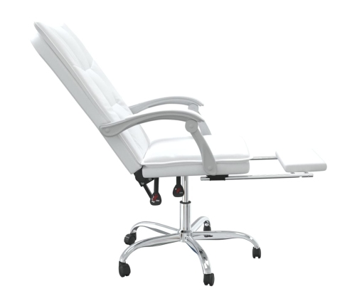 Silla de oficina reclinable cuero sintético blanco